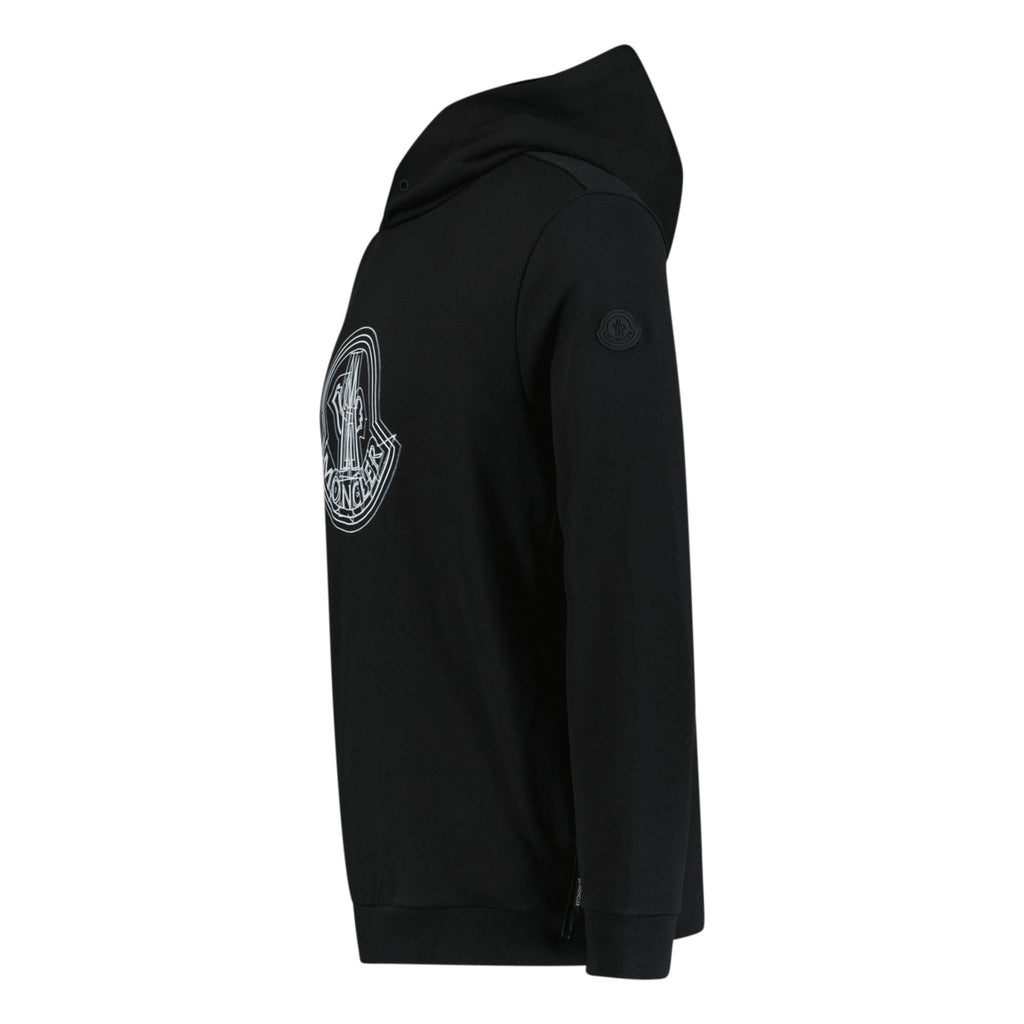 Moncler Logo Print Hoodie Black - chancefashionco