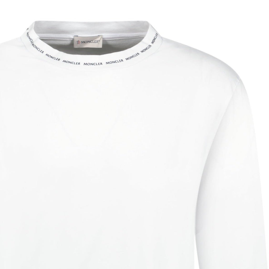 Moncler Long Sleeve Logo Collar T - Shirt White - chancefashionco