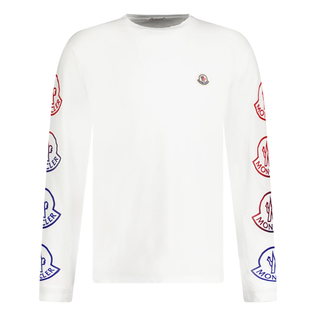 Moncler Print Logo Long Sleeve T-Shirt White - chancefashionco