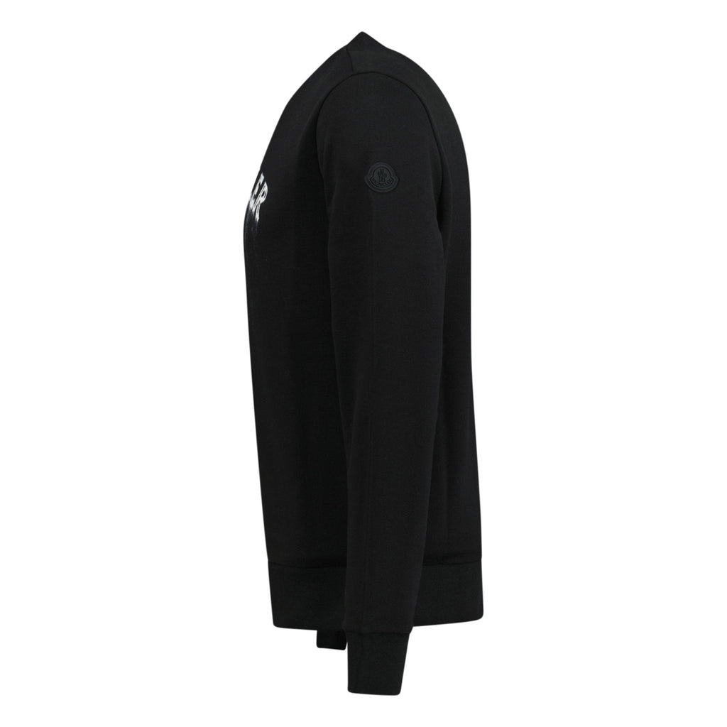 Moncler Spray Logo Sweatshirt Black - chancefashionco