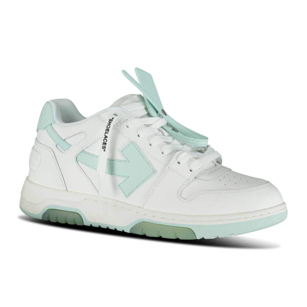 Off-White Out Of Office Low Top Trainers White & Mint - chancefashionco