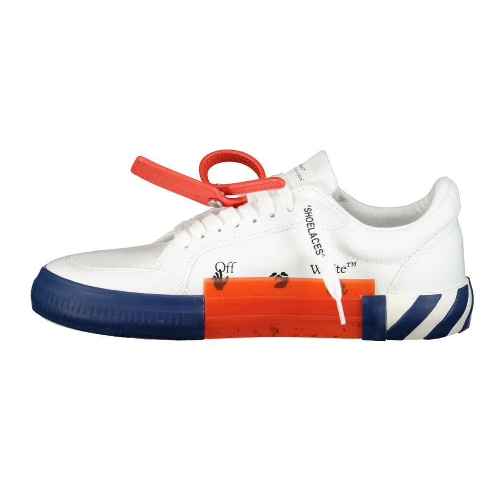 Off-White Vulcanized Low Top Trainers White & Blue - chancefashionco