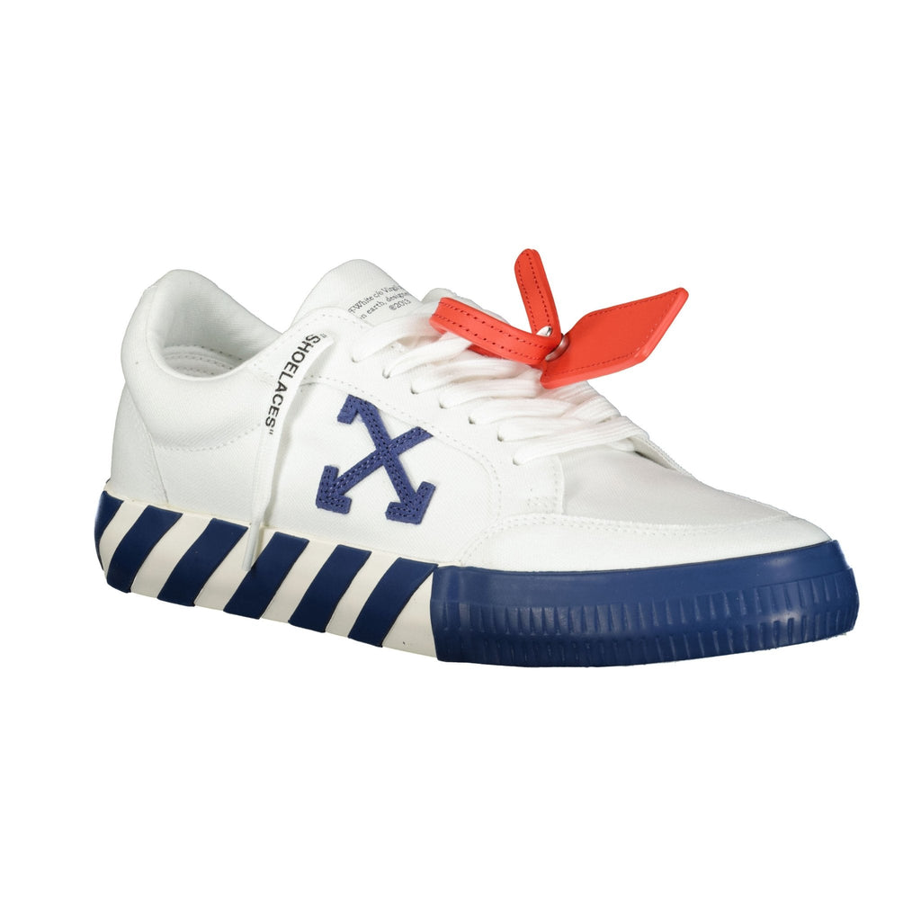 Off-White Vulcanized Low Top Trainers White & Blue - chancefashionco