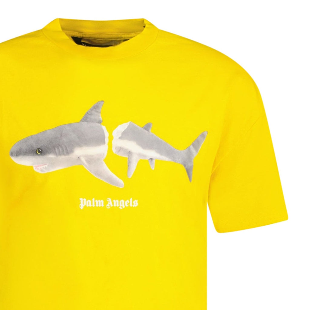 Palm Angels Shark Print T-Shirt Yellow - chancefashionco