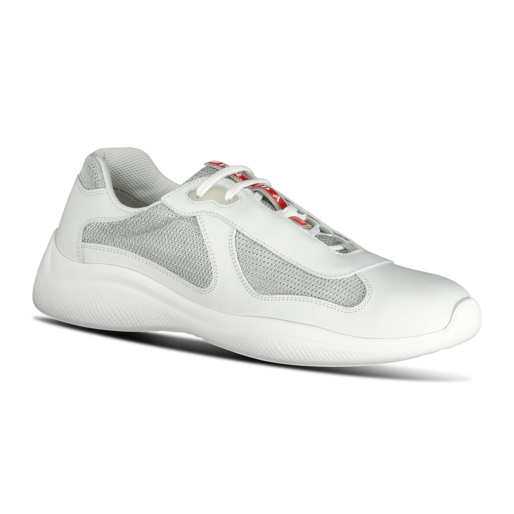 Prada Americas Cup Sneakers White & Grey Mesh - chancefashionco