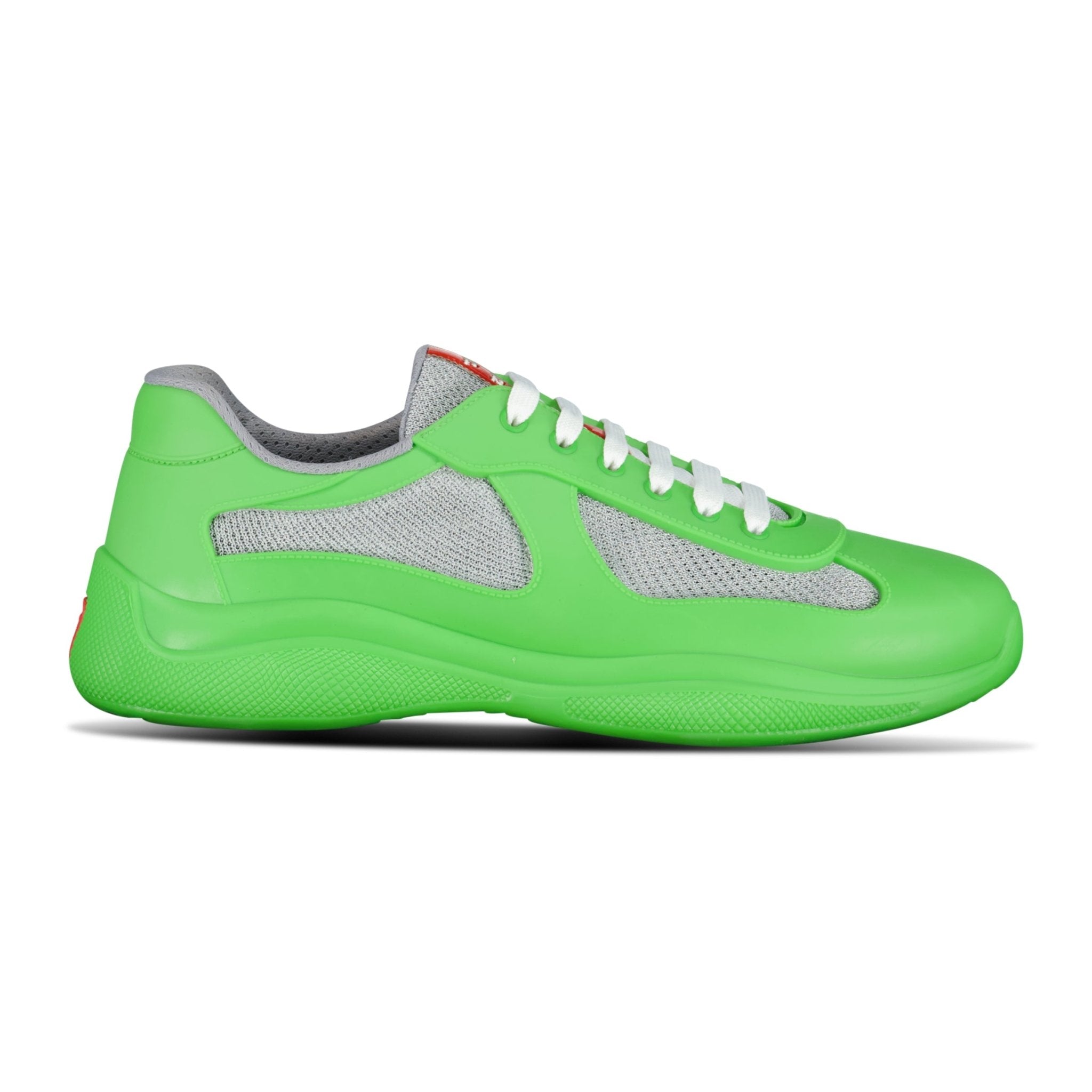 Color variation of Prada Americas Cup Sneakers Soft Rubber Green & Grey Mesh