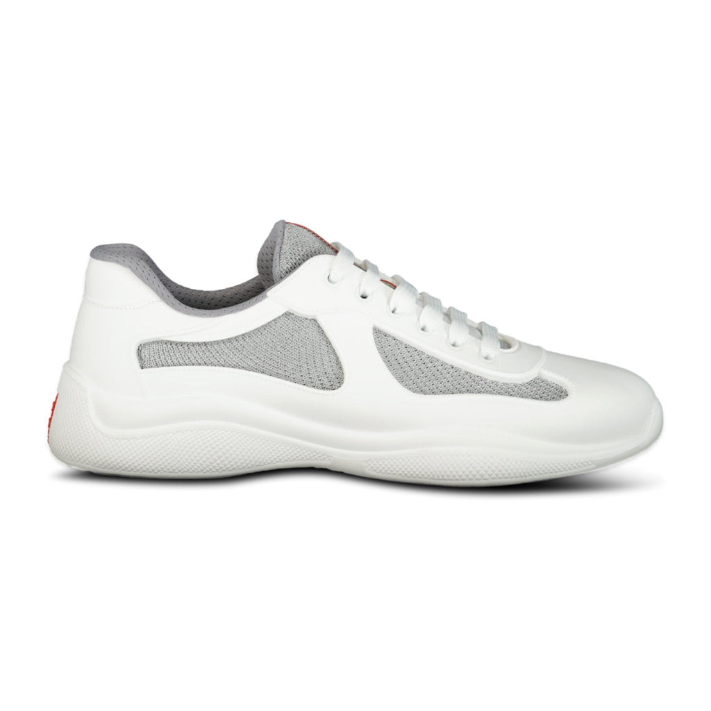 Prada Americas Cup Sneakers Soft Rubber White & Grey Mesh - chancefashionco