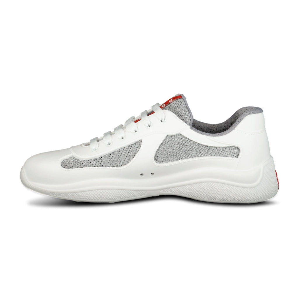 Prada Americas Cup Sneakers Soft Rubber White & Grey Mesh - chancefashionco