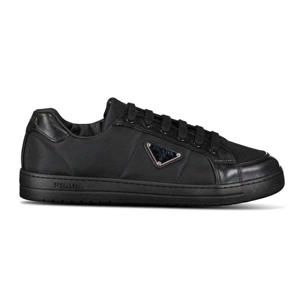 Prada Downtown Nappa Leather & Re - Nylon Trainers Black - chancefashionco