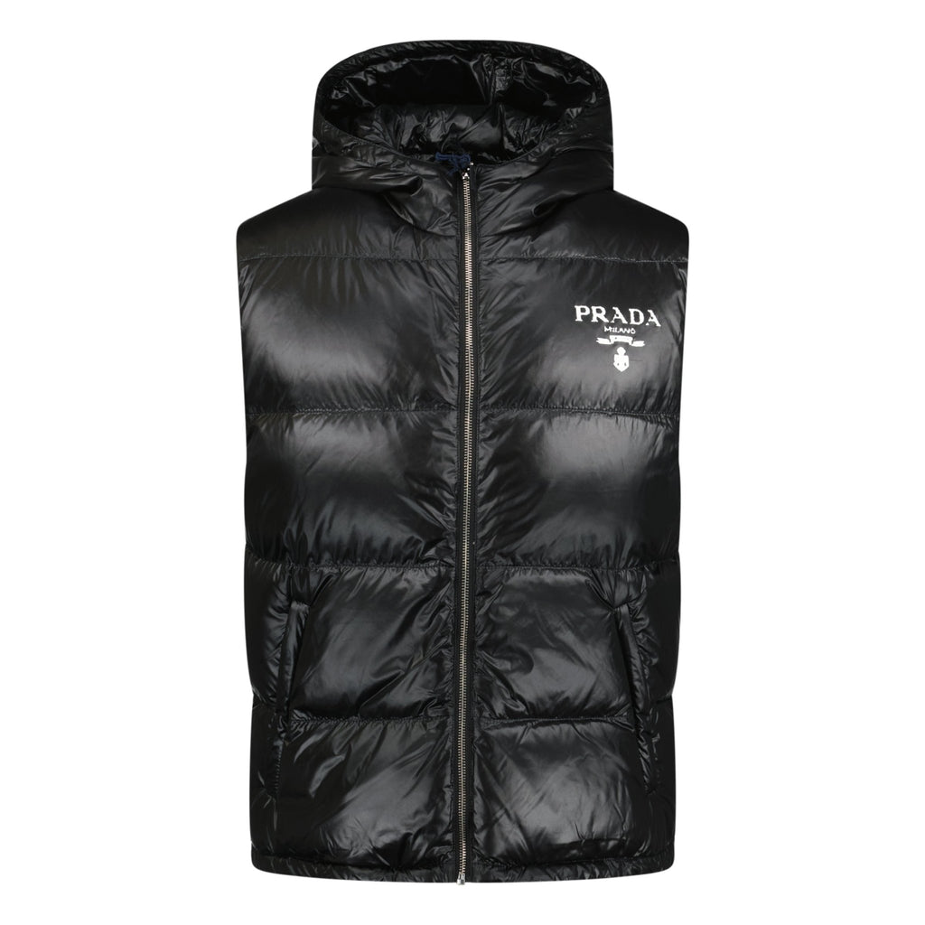 Prada Logo Down Gilet Black - chancefashionco