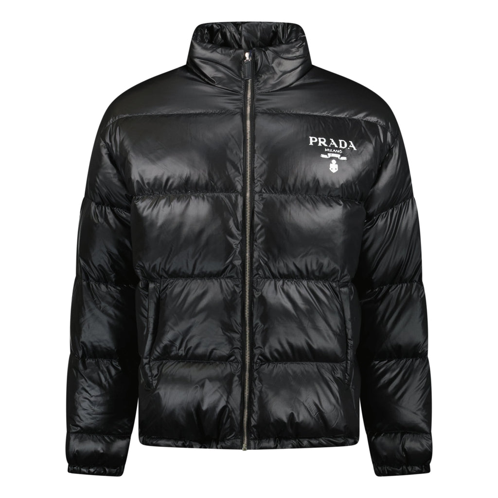 Prada Logo Down Jacket Black - chancefashionco