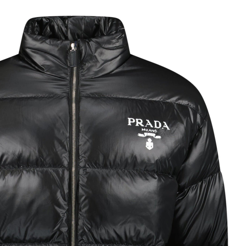 Prada Logo Down Jacket Black - chancefashionco