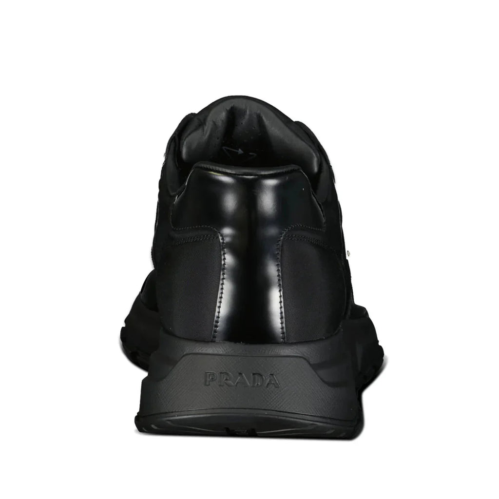 Prada Prax 01 Re - Nylon Leather Sneakers All Black - chancefashionco