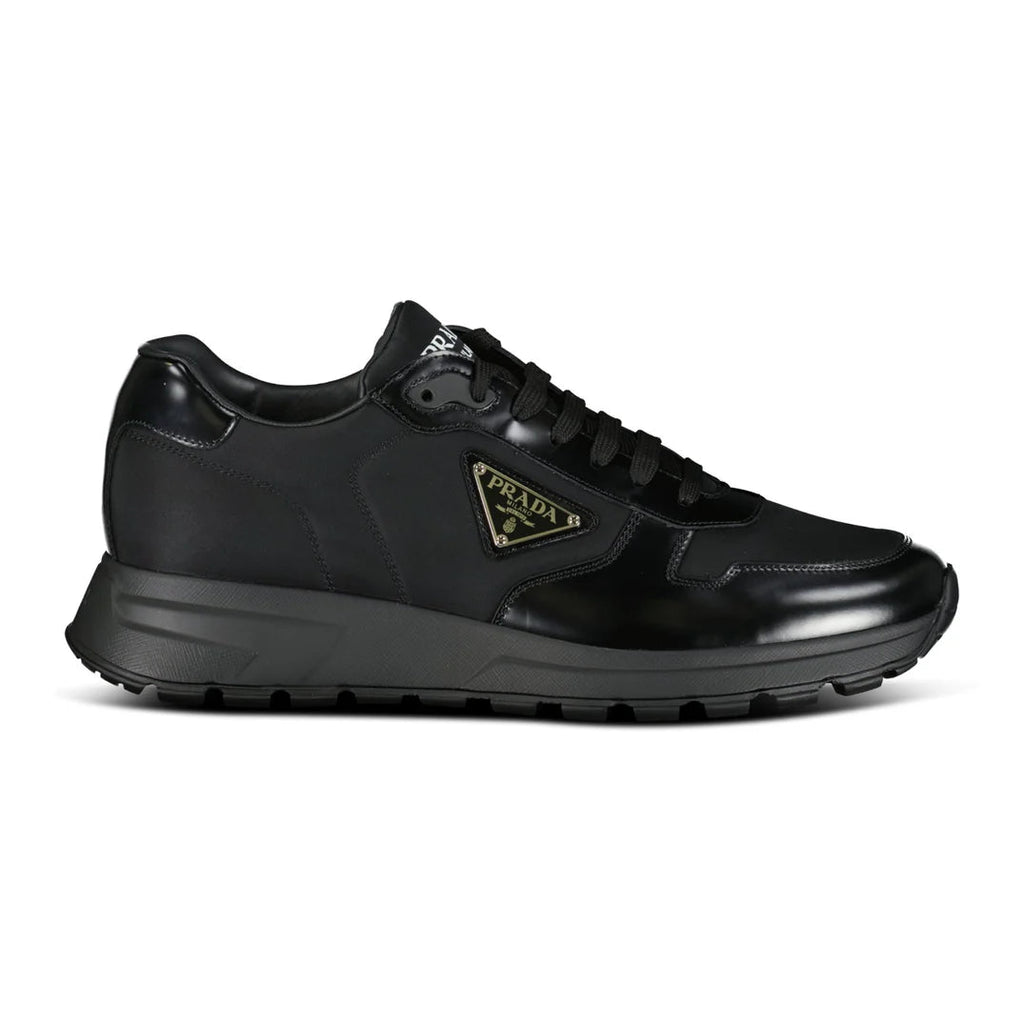 Prada Prax 01 Re - Nylon Leather Sneakers All Black - chancefashionco