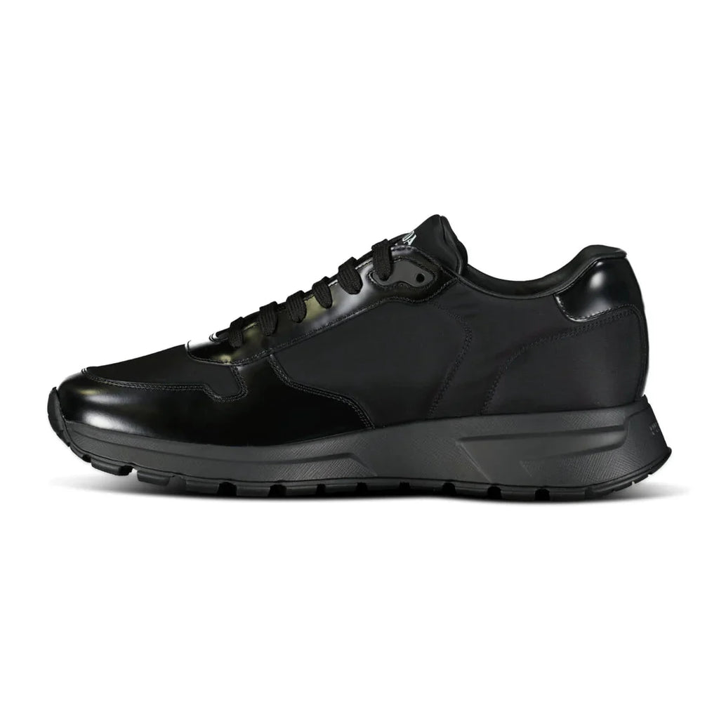 Prada Prax 01 Re - Nylon Leather Sneakers All Black - chancefashionco