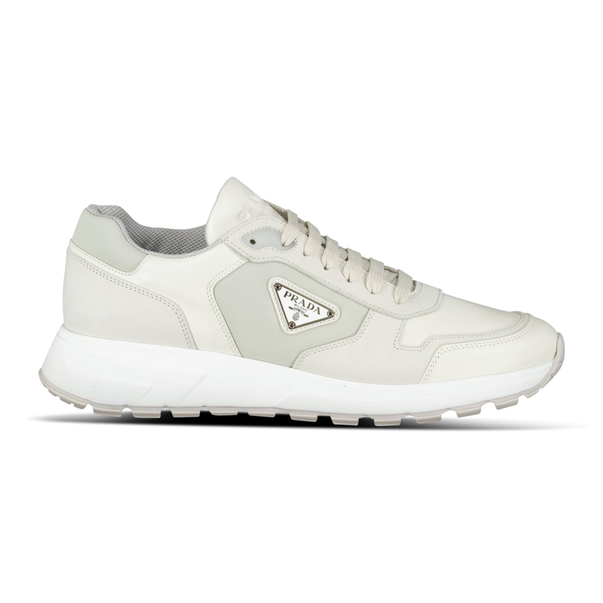 Color variation of Prada Prax 01 Re-Nylon Leather Sneakers Beige