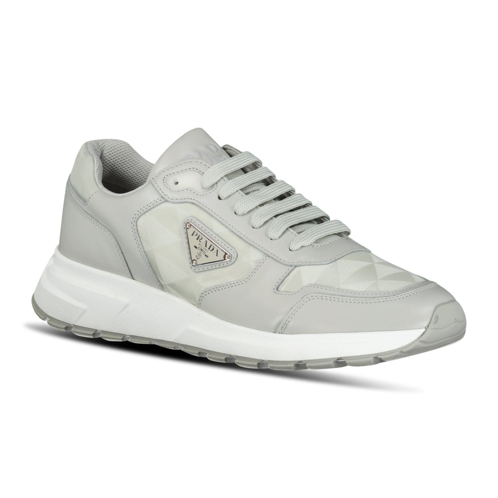 Prada Prax 01 Re - Nylon Leather Sneakers Grey - chancefashionco