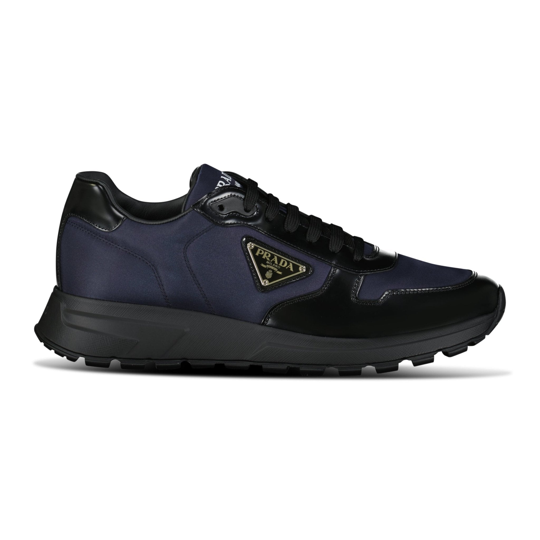 Color variation of Prada Prax 01 Re-Nylon Leather Sneakers Navy & Black