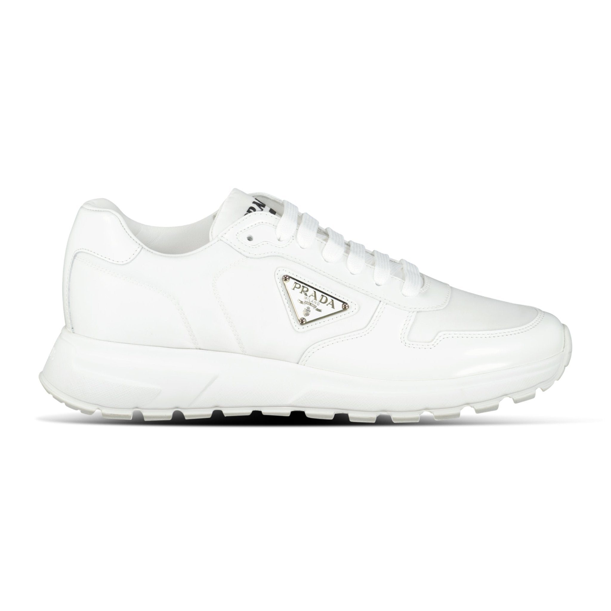 Color variation of Prada Prax 01 Re-Nylon Leather Sneakers White