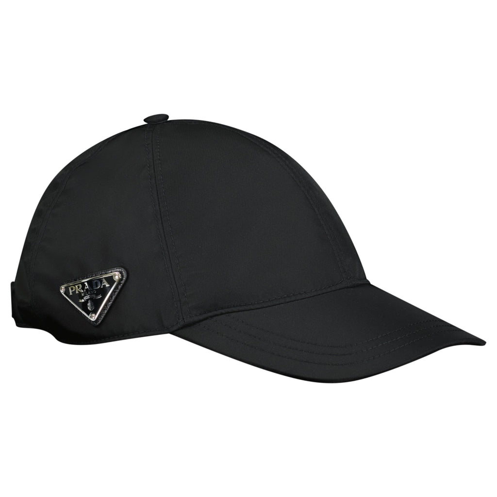 Prada Re - Nylon Triangle Logo Cap Black - chancefashionco