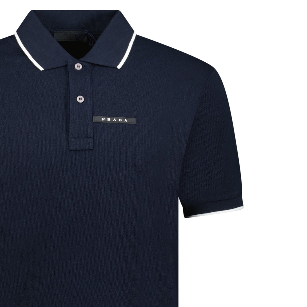 Prada Short Sleeve Polo Navy - chancefashionco