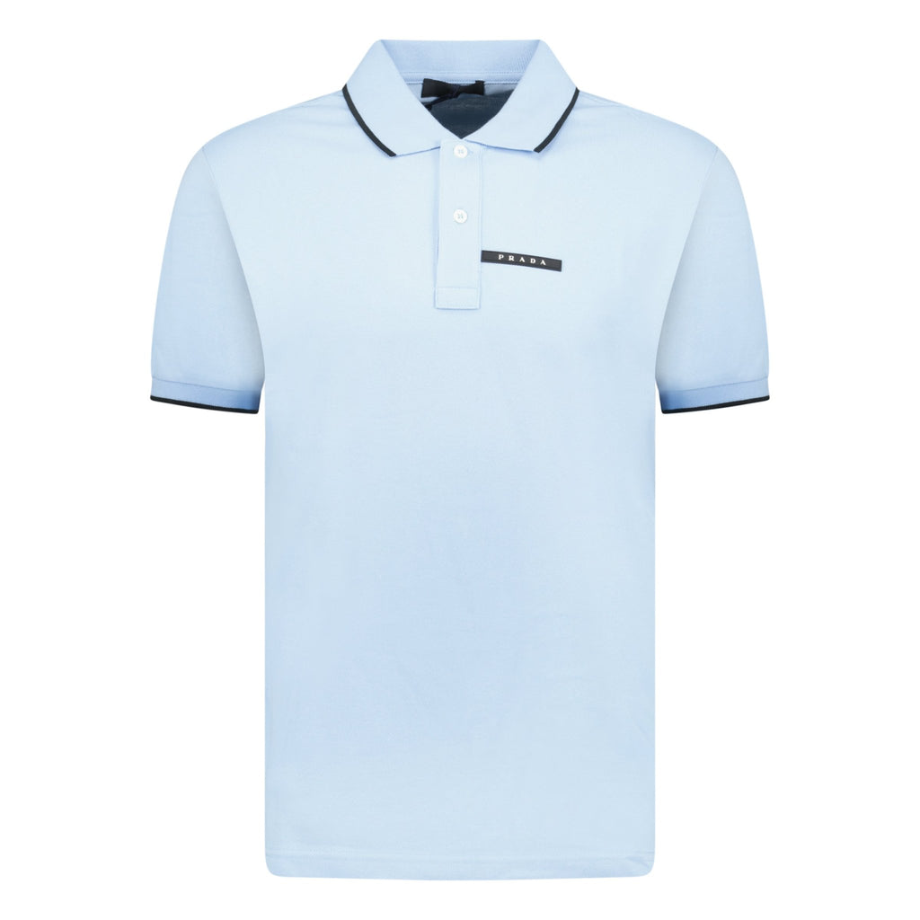 Prada Short Sleeve Polo Sky Blue - chancefashionco