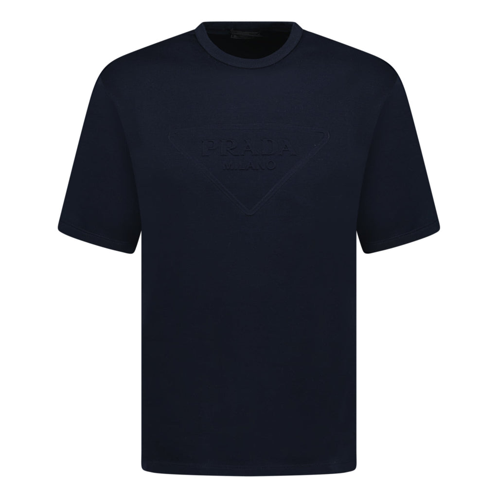 Prada Triangle Logo T - Shirt Navy - chancefashionco