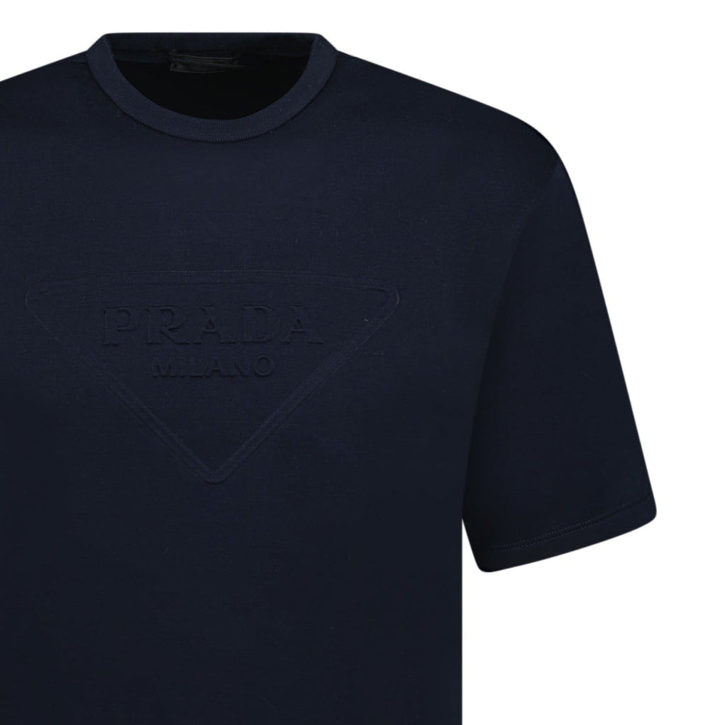 Prada Triangle Logo T - Shirt Navy - chancefashionco