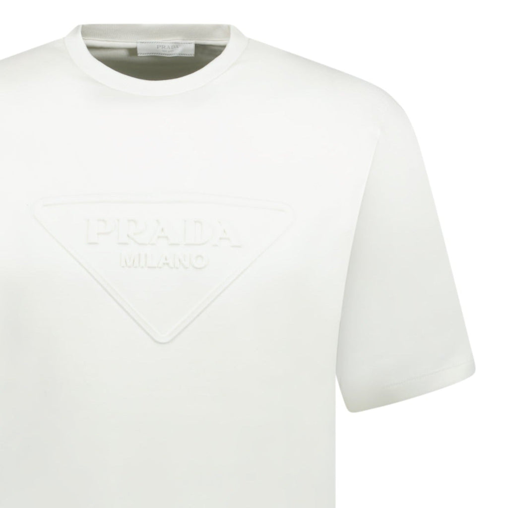 Prada Triangle Logo T - Shirt White - chancefashionco