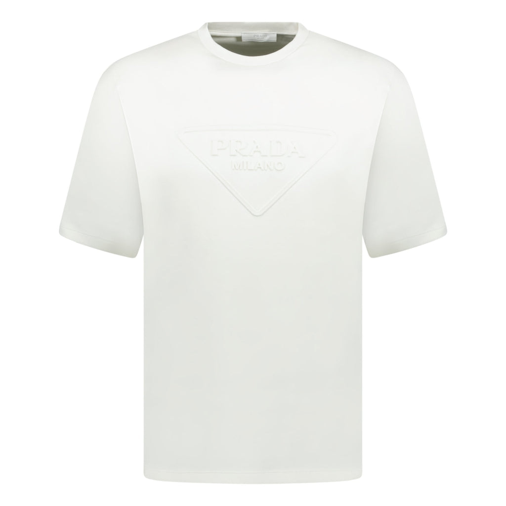 Prada Triangle Logo T - Shirt White - chancefashionco