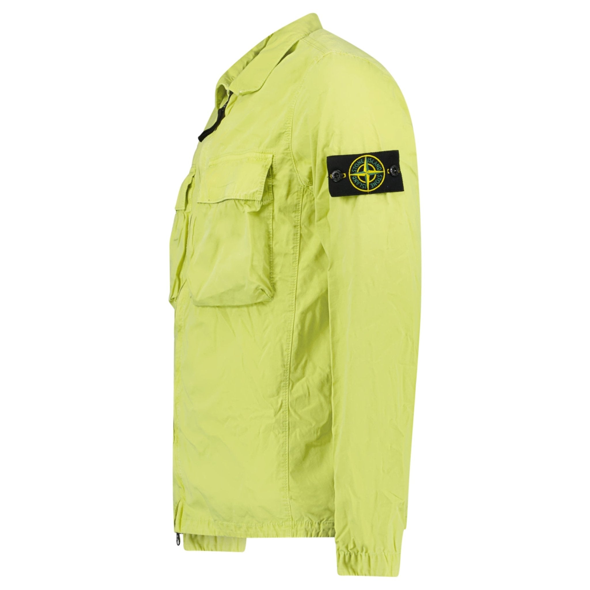 Stone Island Brushed Cotton Overshirt Green - Main Image