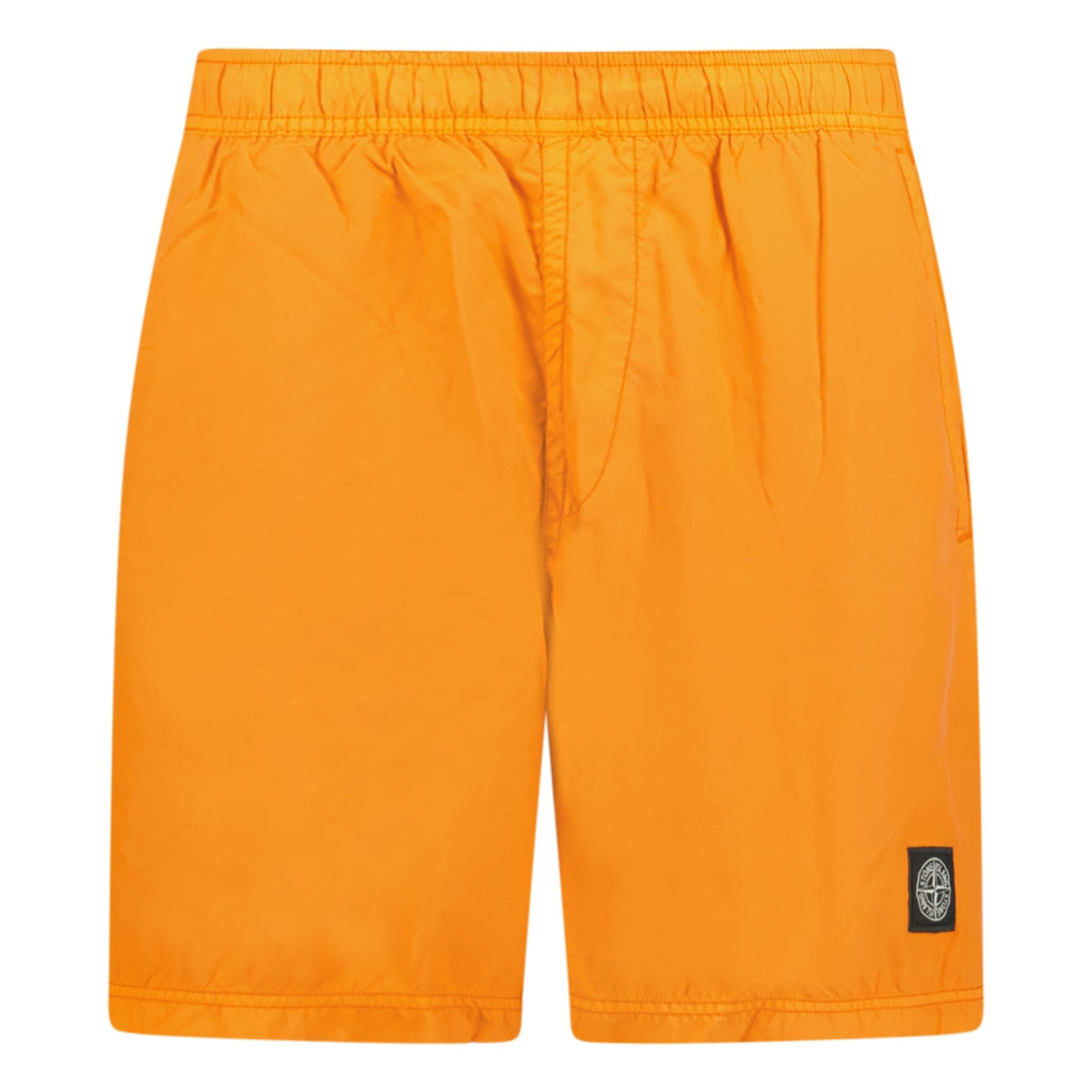 Stone Island Brushed Nylon Swim Shorts Orange - chancefashionco