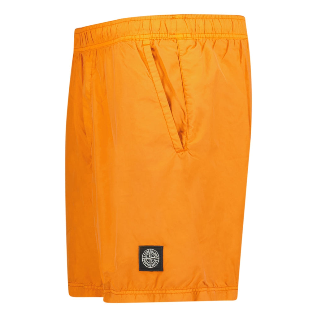 Stone Island Brushed Nylon Swim Shorts Orange - chancefashionco