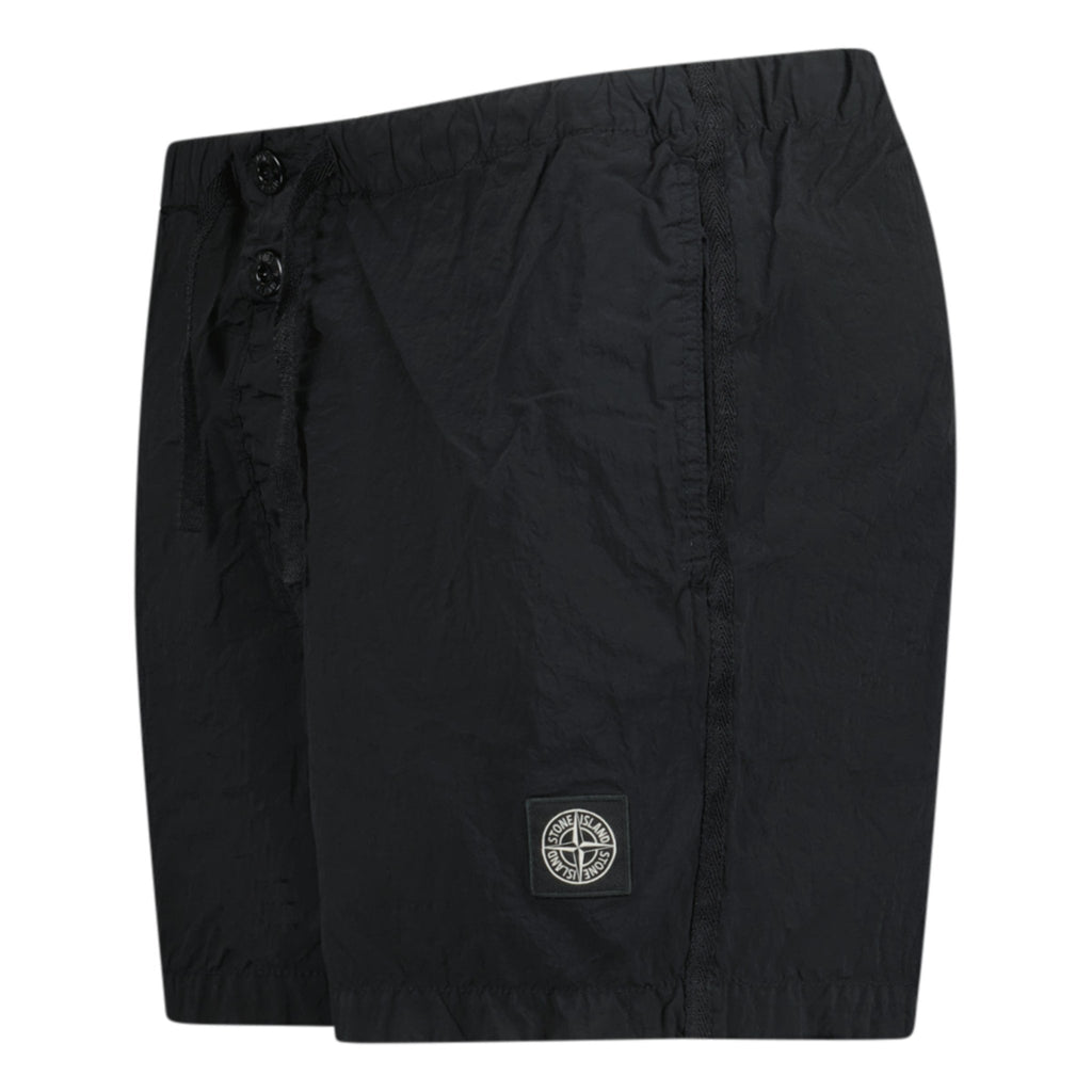 Stone Island Nylon Metal Button Swim Shorts Black - chancefashionco