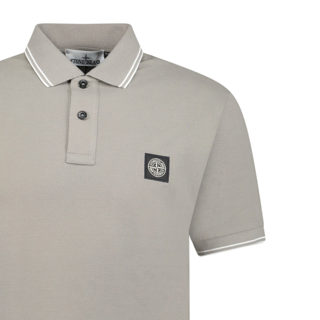 Stone Island Compass Logo Polo Grey - chancefashionco