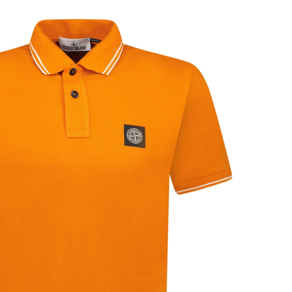 Stone Island Compass Logo Polo Orange - chancefashionco