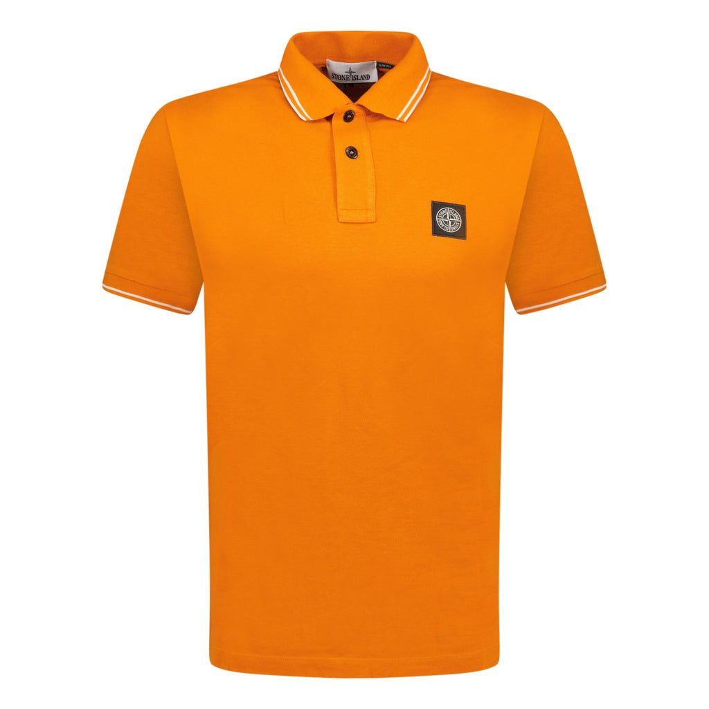 Stone Island Compass Logo Polo Orange - chancefashionco