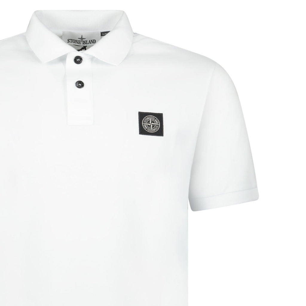 Stone Island Compass Logo Polo White - chancefashionco