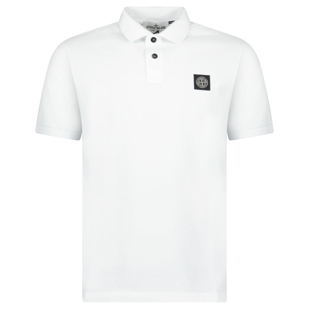 Stone Island Compass Logo Polo White - chancefashionco
