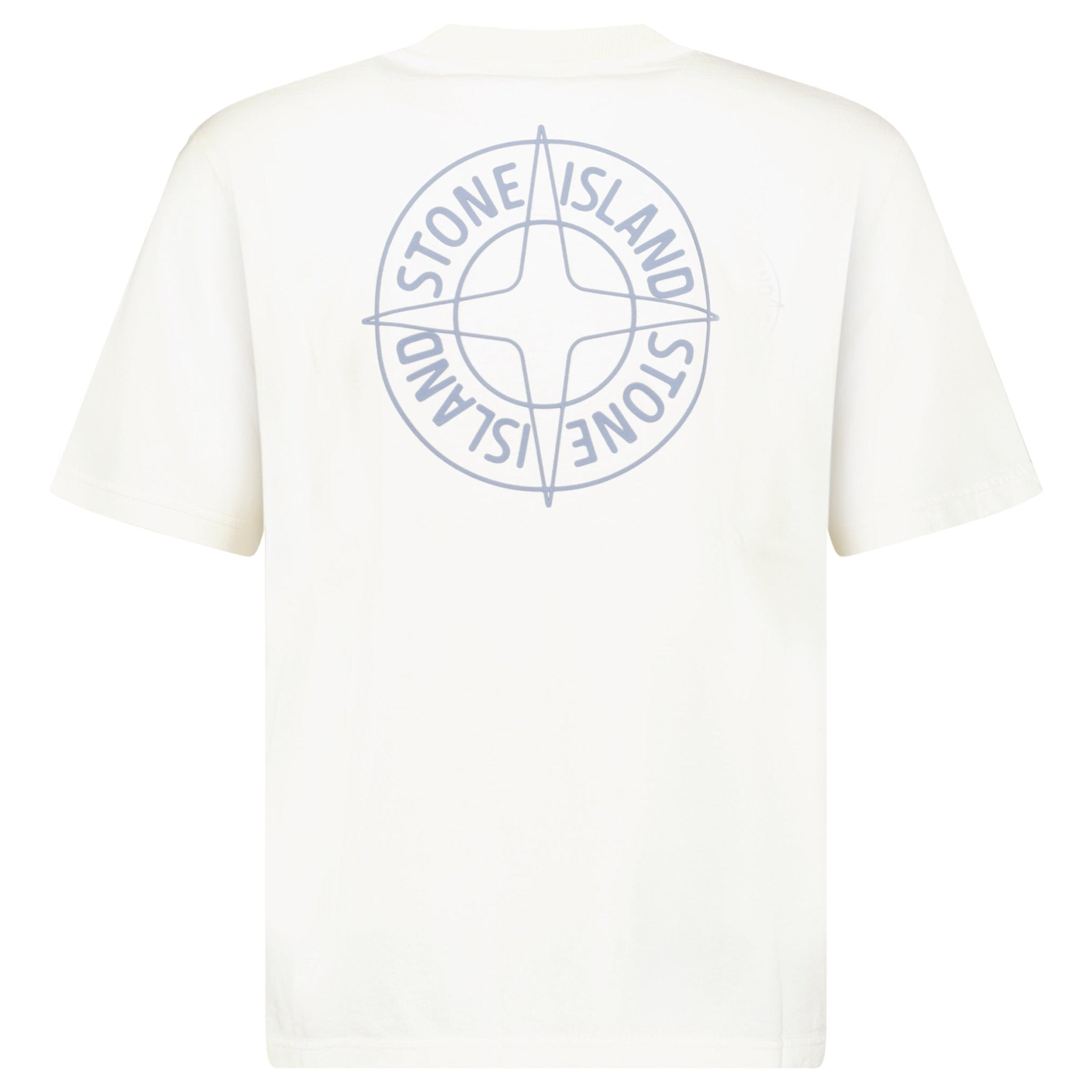 Color variation of Stone Island Compass-Print Crewneck T-Shirt in Ivory