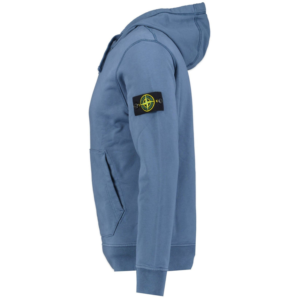 Stone Island Cotton Hooded Sweatshirt Blue - chancefashionco