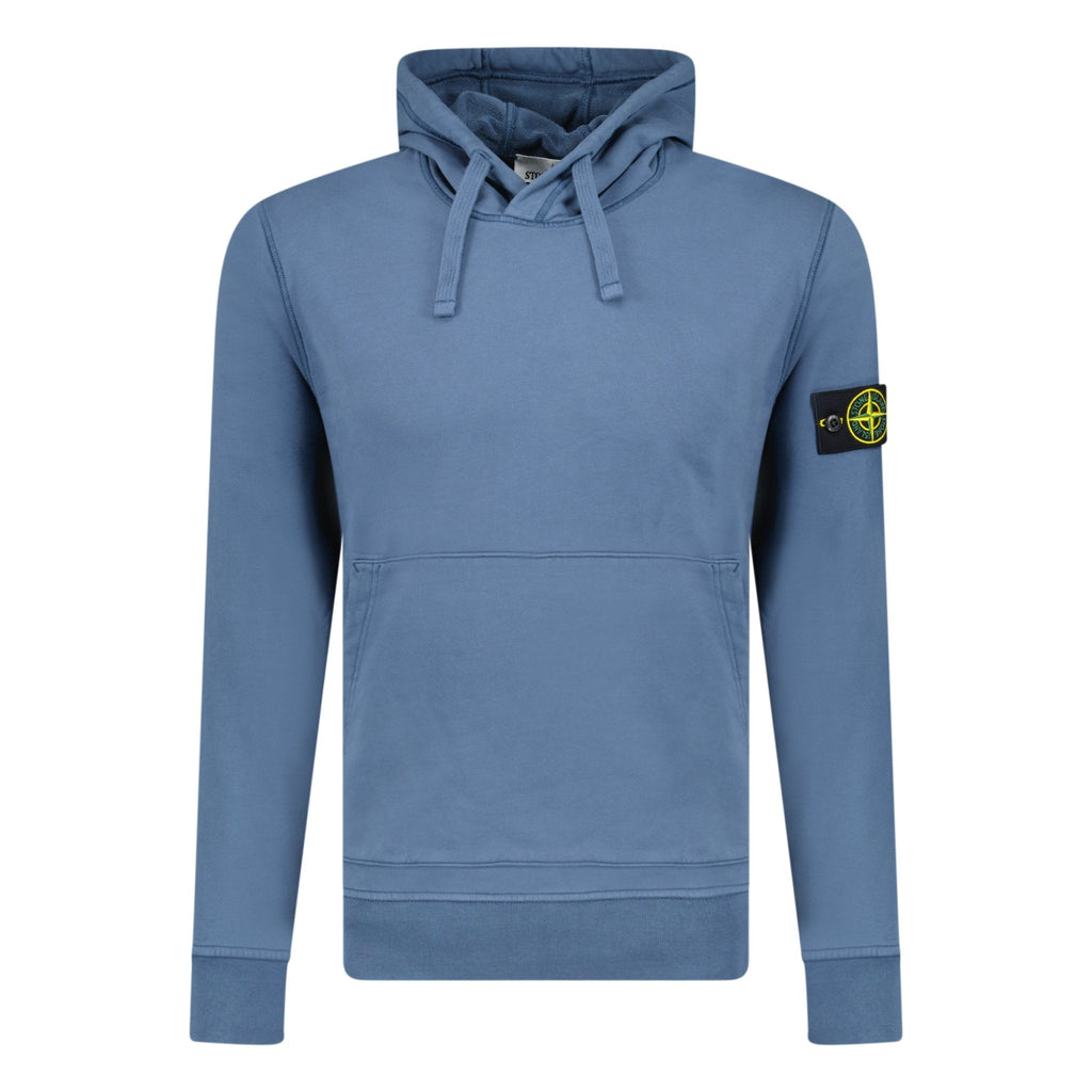 Stone Island Cotton Hooded Sweatshirt Blue - chancefashionco