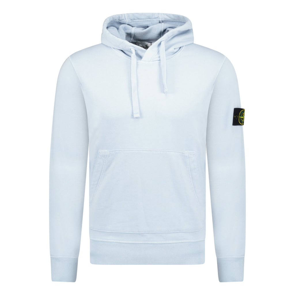 Stone Island Cotton Hooded Sweatshirt Sky Blue - chancefashionco