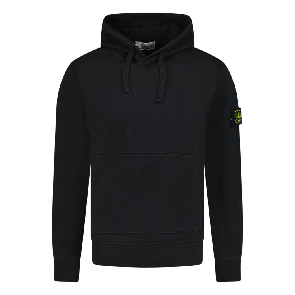 Stone Island Cotton Hoodie Sweatshirt Black - chancefashionco