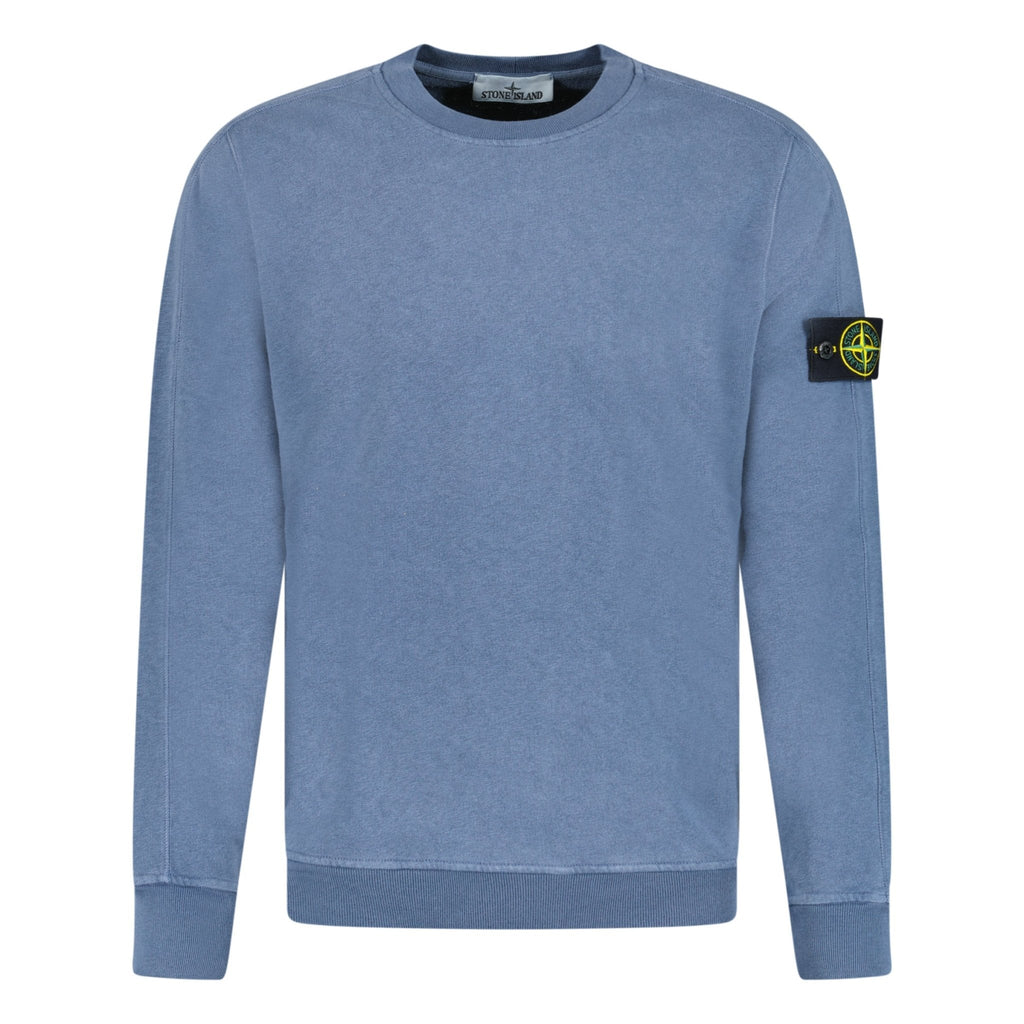 Stone Island Crew Neck Light Sweatshirt Pastel Blue - chancefashionco