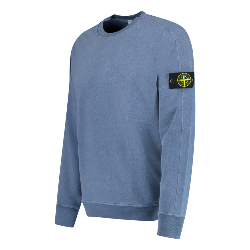 Stone Island Crew Neck Light Sweatshirt Pastel Blue - chancefashionco