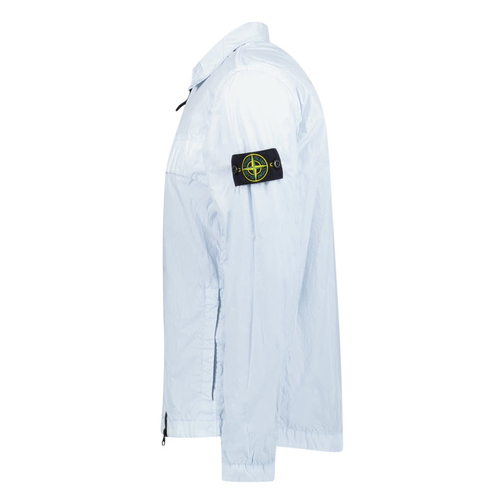 Stone Island Crinkle Reps Nylon Overshirt Sky Blue - chancefashionco