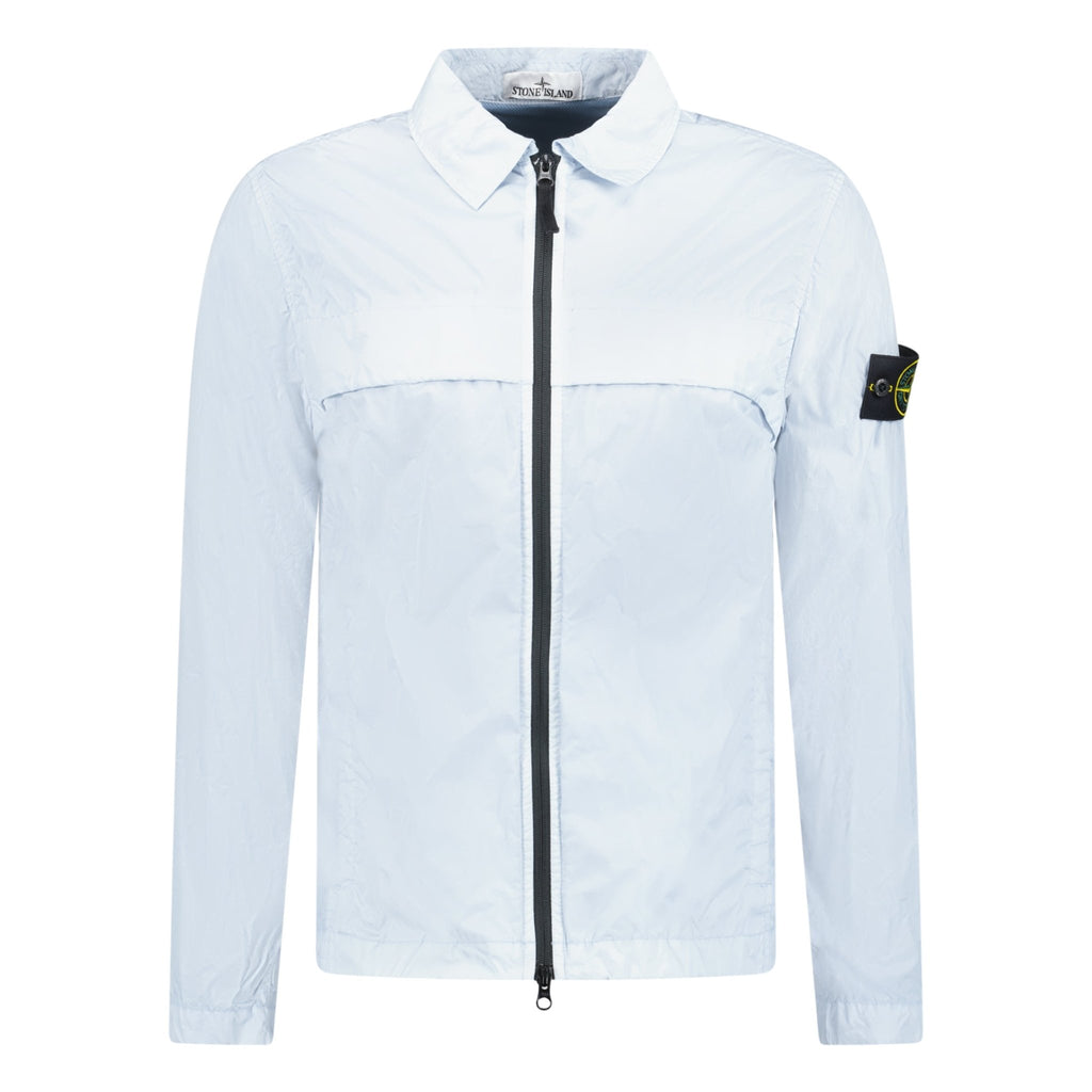 Stone Island Crinkle Reps Nylon Overshirt Sky Blue - chancefashionco