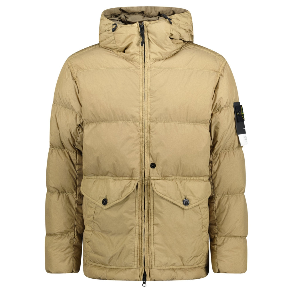 Stone Island Garment Dyed Crinkle Reps Down Jacket Biscuit - chancefashionco