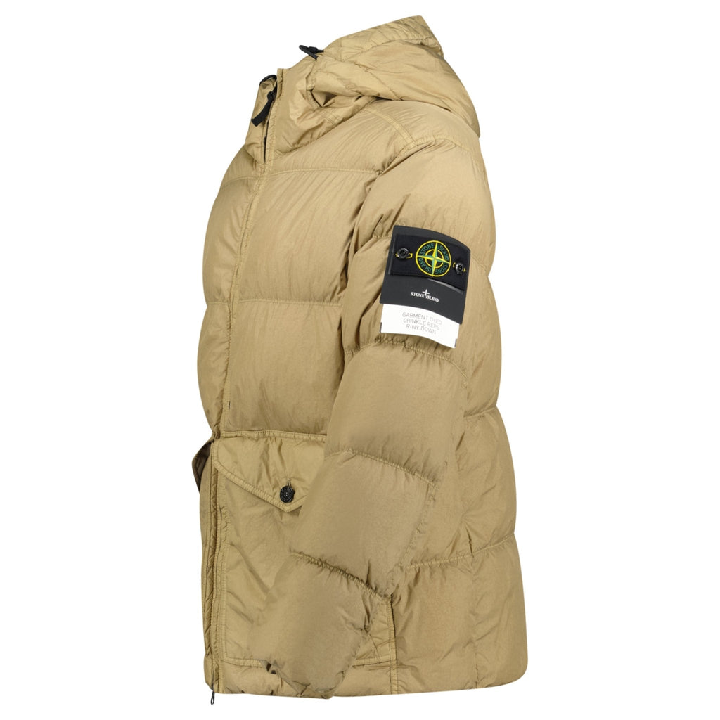 Stone Island Garment Dyed Crinkle Reps Down Jacket Biscuit - chancefashionco